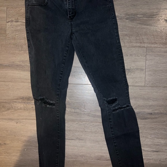 Women's Black Distressed Jeans/Jeggings - Picture 1 of 4